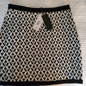 Heather Black/White Mini Pencil Skirt